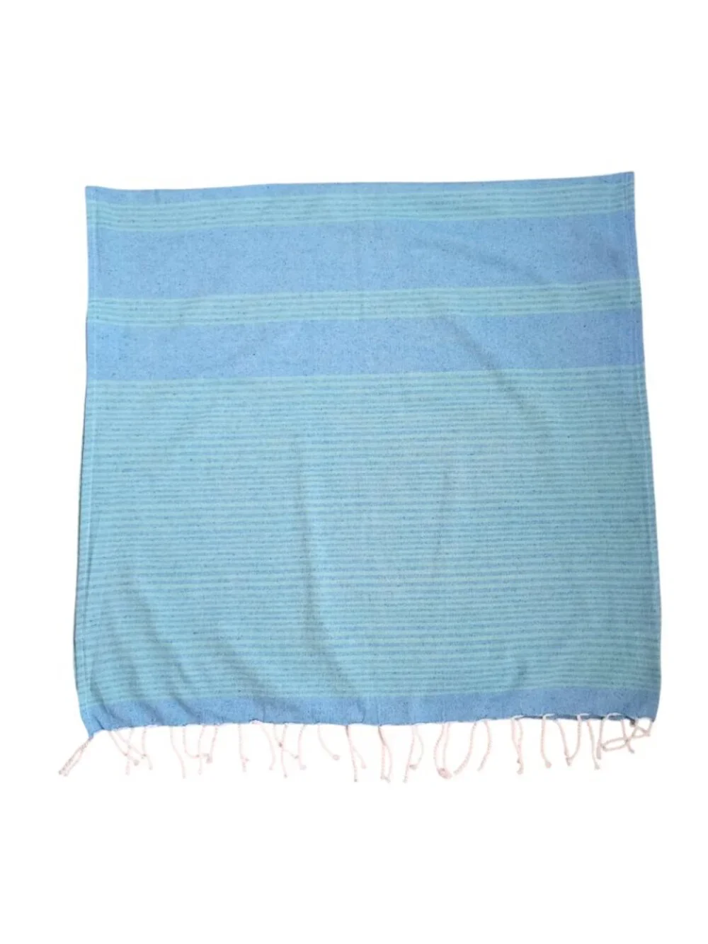 Abadia Mallorca Blue Green Fringed Scarf - Cotton Mediterranean Pareo Shawl
